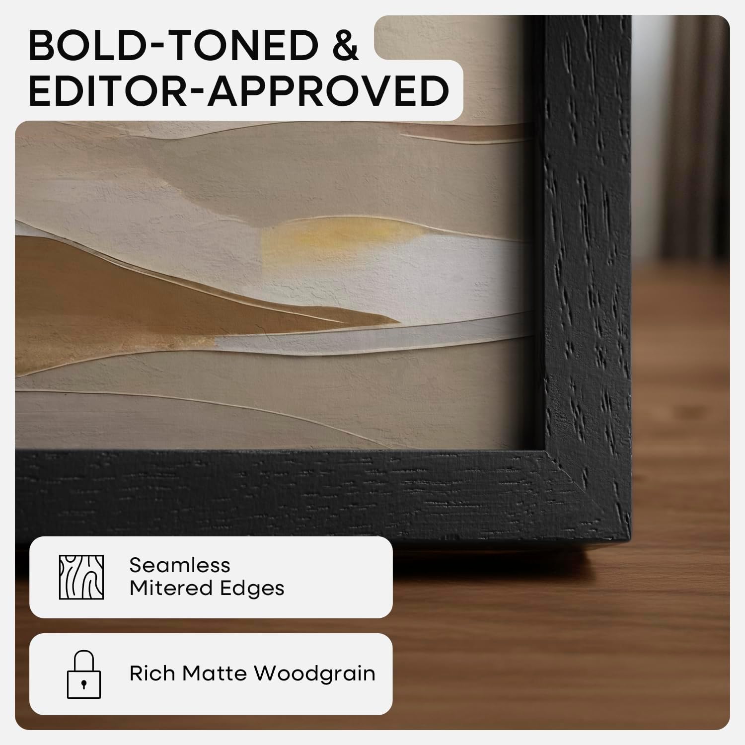 Homeforia Black Wooden Frame 18x24, High End Oak 18x24 Wood Picture Frames with Mat 16x20 Photo, 18 x 24 Poster Frame Matted to 16 by 20 Print, 24x18 Hanging Frames, Tempered Glass, Wall Kit, Set of 2