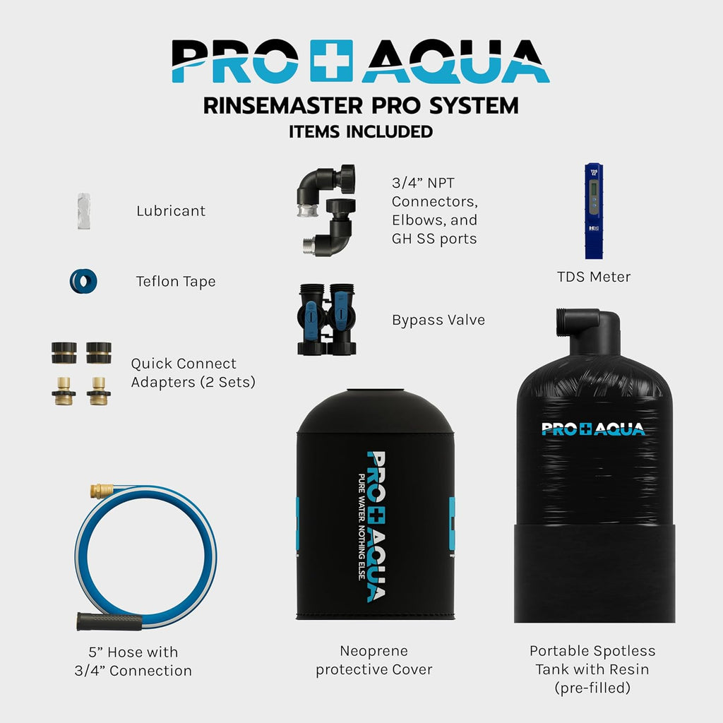 PRO+AQUA RinseMaster Pro |Portable Spotless 3,100 Gallon Deionizer Spot-Free System for Car & RV Wash, Auto Detailing, High Capacity Spotless Rinse for All Vehicles, Trailers, Motorcycles, Boats
