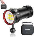 L15 10000 Lumens Underwater Video Light - 100m (330ft) Waterproof Dive Video Light with USB-C Charging, Professional Floodlight for Scuba Diving, Snorkeling & Underwater Photography