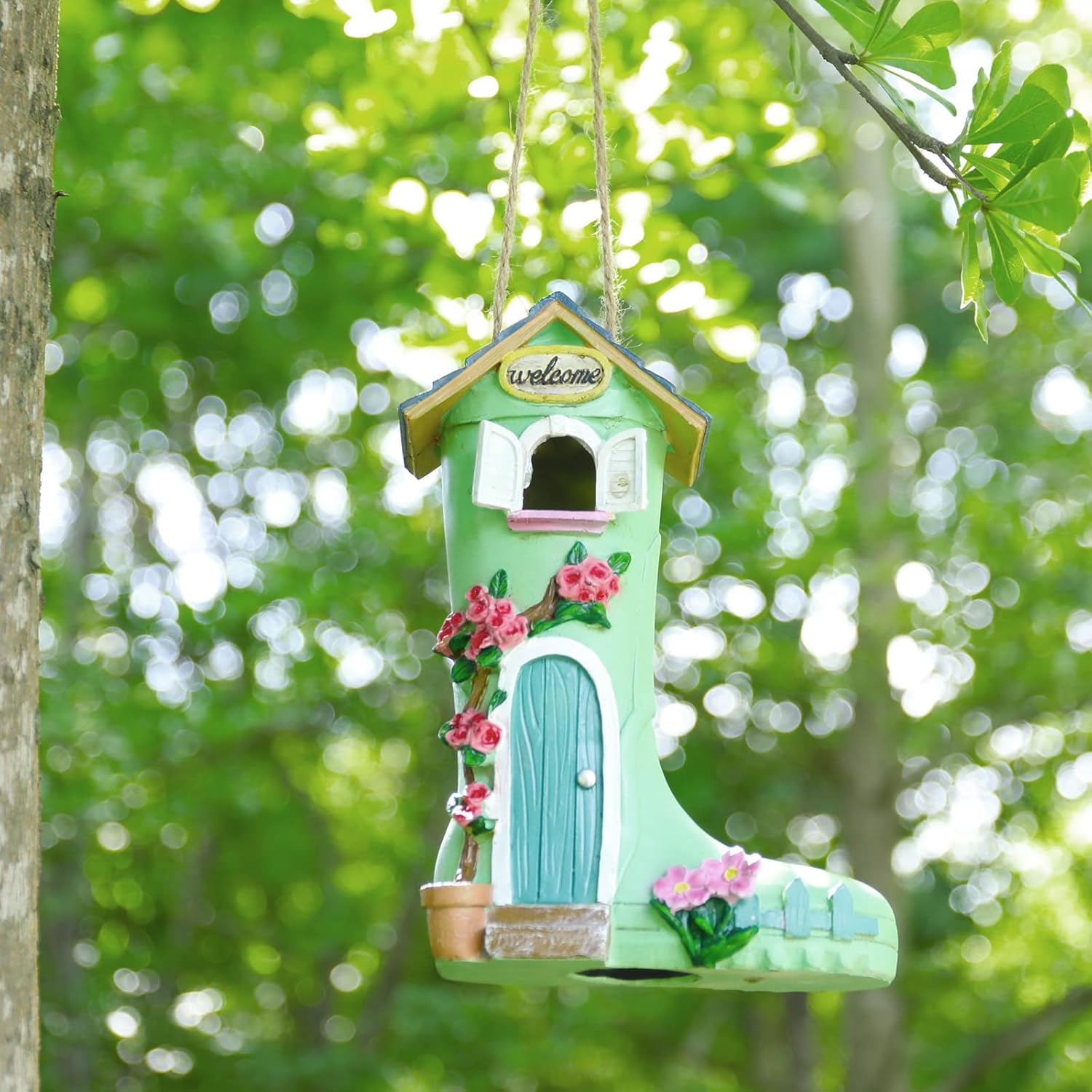 Yinns Birdhouse, Hanging Bird House for Wild Bird Outside Decorative Rain Boot Bird House for Home Garden Decor