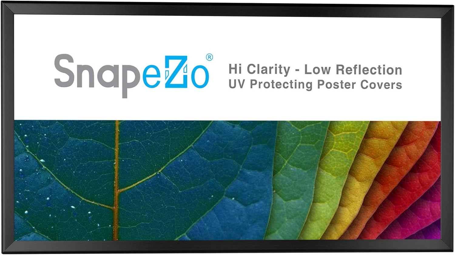 SnapeZo Photo Frame 12x24, Black, 1.25 Inch Aluminum Profile, Front-Loading Snap Frame, Wall Mounting, Professional Series