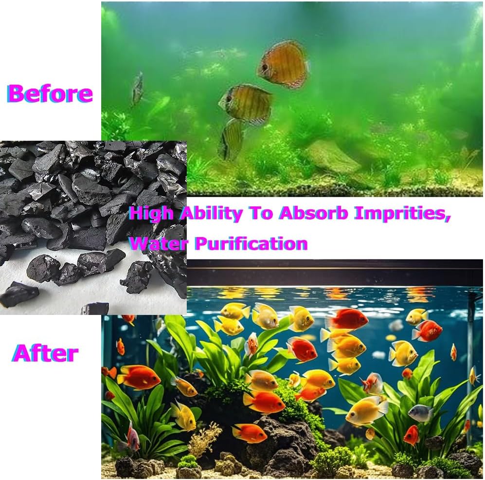 Aqarium Filter Activated Charcoal Aquarium Filter Media Activated Carbon Pellets for Turtle Tank and Fish Tank - Activated Charcoal Compatible with Tetra Whisper Filter Water Tanks