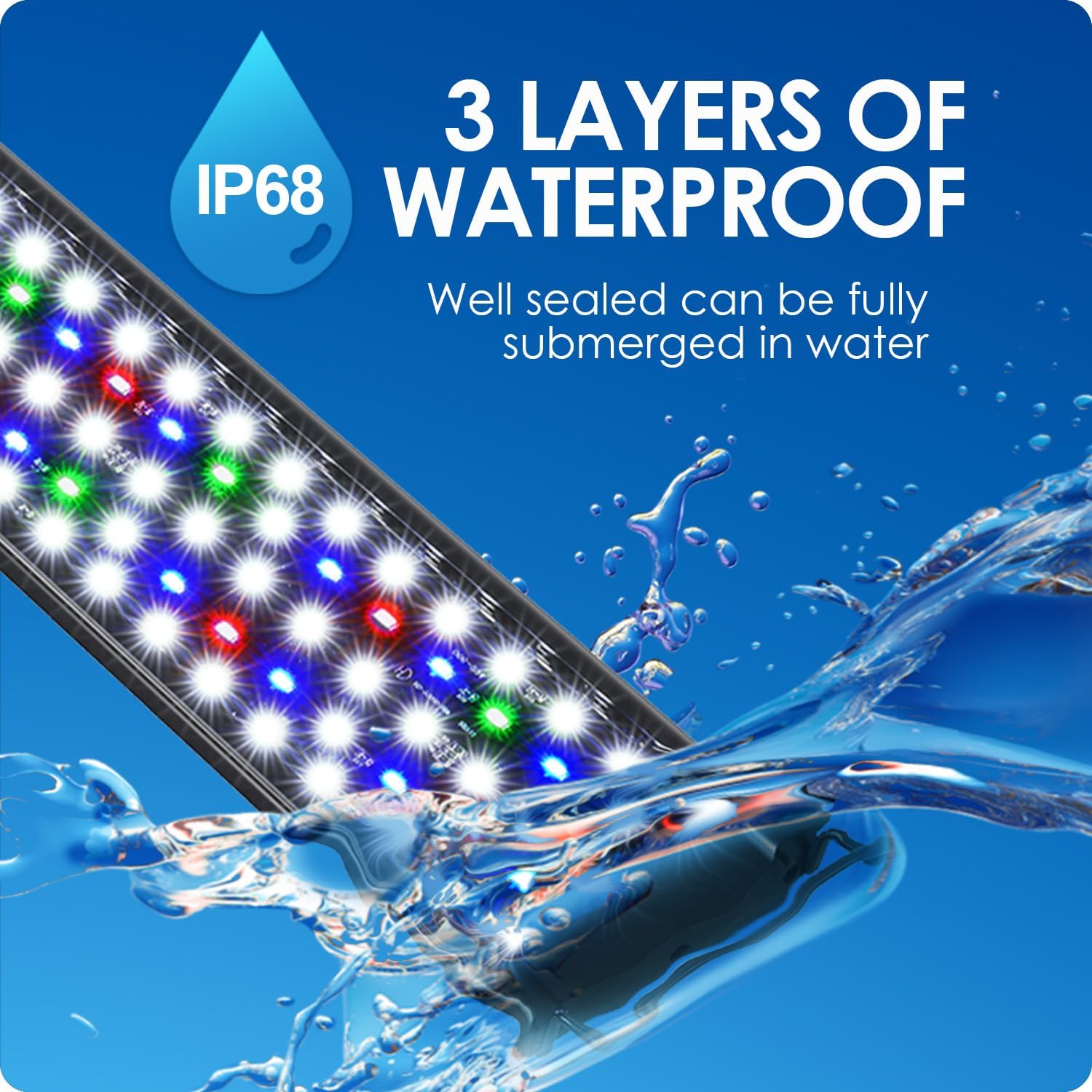 Aquarium Light, 42W 24/7 Lighting Cycle, Sunrise/Daylight/Moonlight Mode and Custom Mode with Expandable Bracket, Adjustable Timer and 7 Color Brightness for 48~54IN