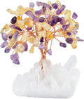 mookaitedecor Amethyst & Citrine Crystal Tree, Quartz Cluster Rock Crystal Base Bonsai Money Tree for Wealth and Luck
