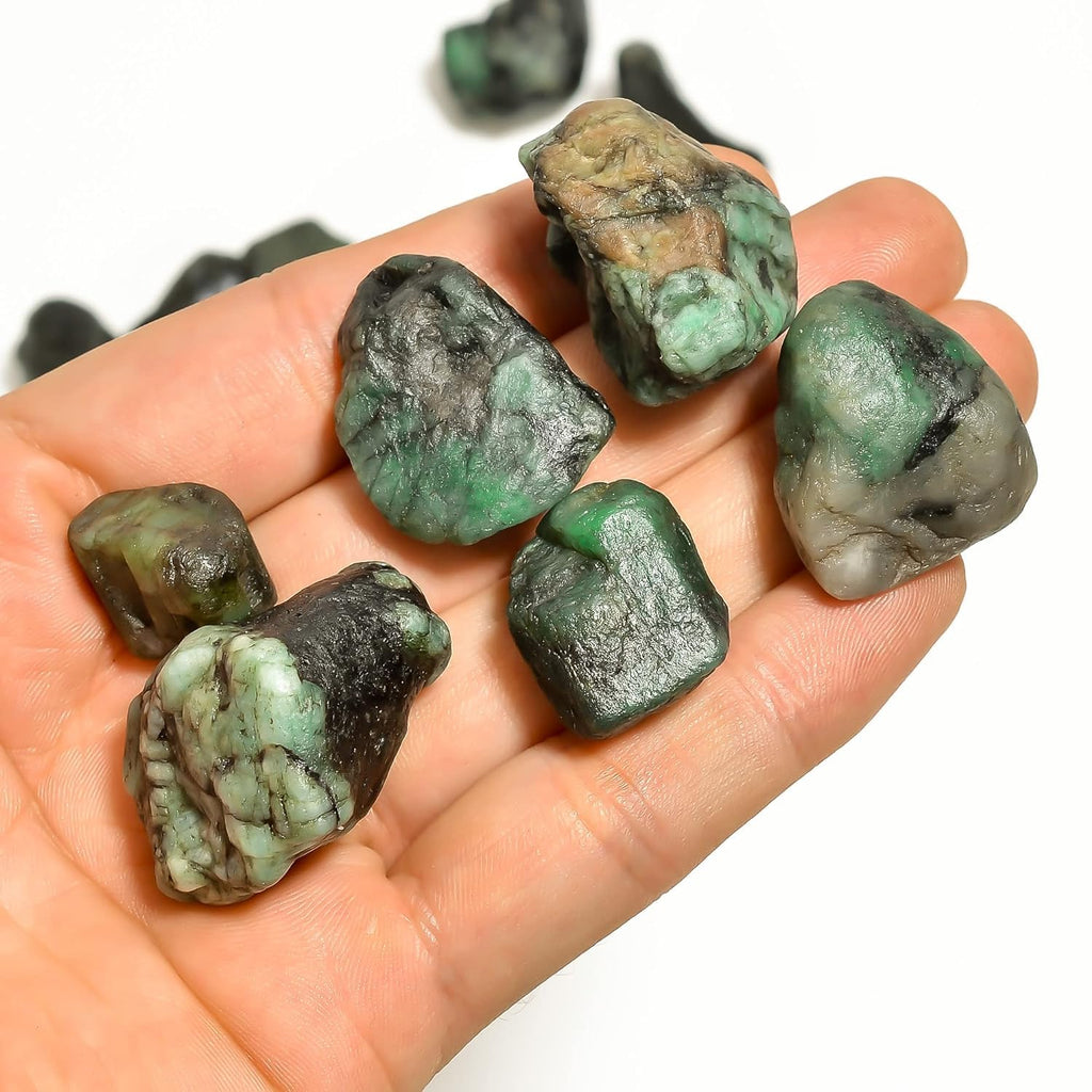 100 carats Raw Green Emerald Stone Lot, Rough Gemstone, Natural Crystals, Chakra Crystals, Healing Stones, Wholesale Pack, Jewelry Making Supply, Supply, (2 to 3pcs)