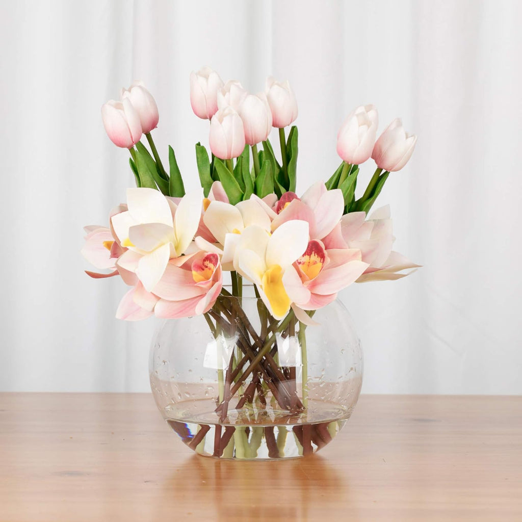 WGV Bowl Glass Vase, Diameter 6", Height 5", Open Width 4", (Multiple Sizes Choices) Clear Bubble Planter Terrarium Fish Bowl for Wedding Event Home Decor, 1 Piece (VBW0006)