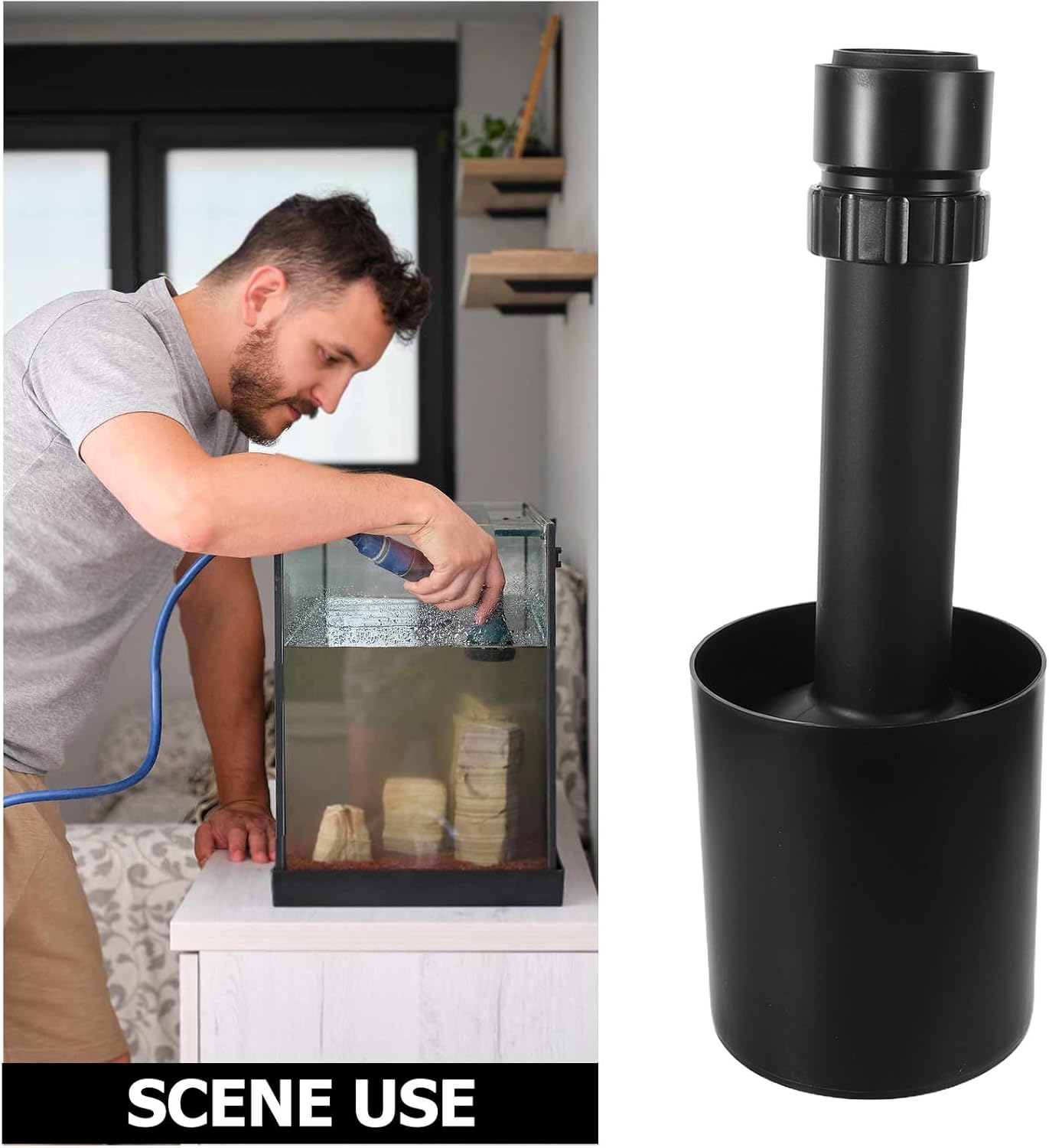 Aquarium Surface Skimmer: Efficient Debris Removal Skimmer Filter - Replacement Water Surface Film Removal for 40㎡ Freshwater Saltwater Aquarium Fish Tank Pond