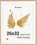 Fun Memories 26x32 Oak Picture Frame for Wall, 26x32 Frame with Matted to 22x28, Solid Wood Picture Frames for Wall Art Photo and Prints (Natural, 1 Pack)