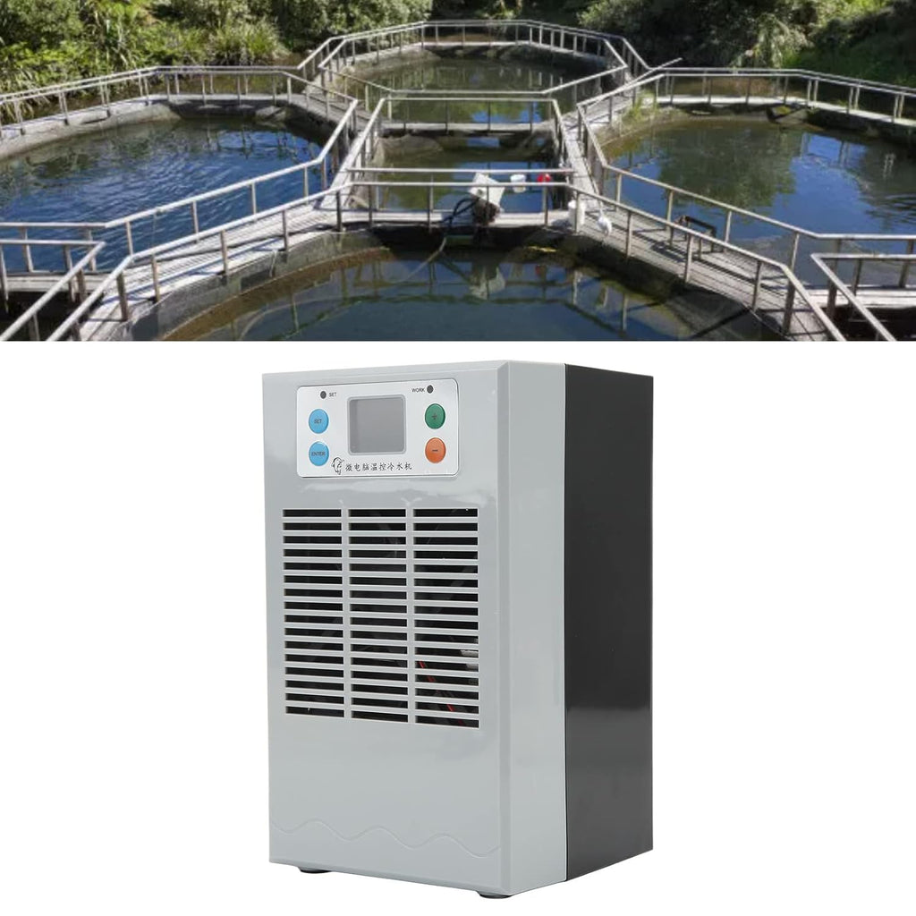 Aquarium Chiller, ABS Housing Digital Display Intelligent Temperature Control Electric Water Heater Chiller for Aquaculture US Plug Pump US Plug 110V