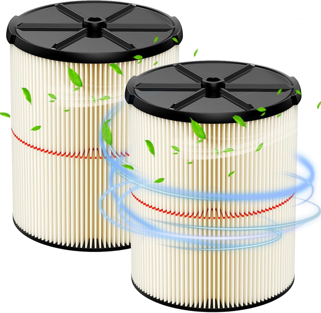 2Pack Replacement Filter For Craftsman ‎CMXEVBE17595 6.5 Peak HP 16 Gallon Wet Dry Vac, Fit for 16 Gallon Heavy-Duty Shop Vacuums