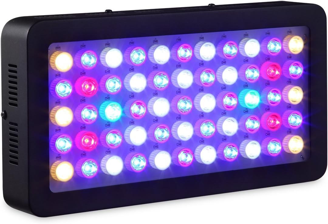 ARKNOAH LED Aquarium Light 165W, Full Spectrum Fish Tank Light Dimmable Brightness for Freshwater and Saltwater Aquariums, Energy-Efficient Coral & Plant Growth