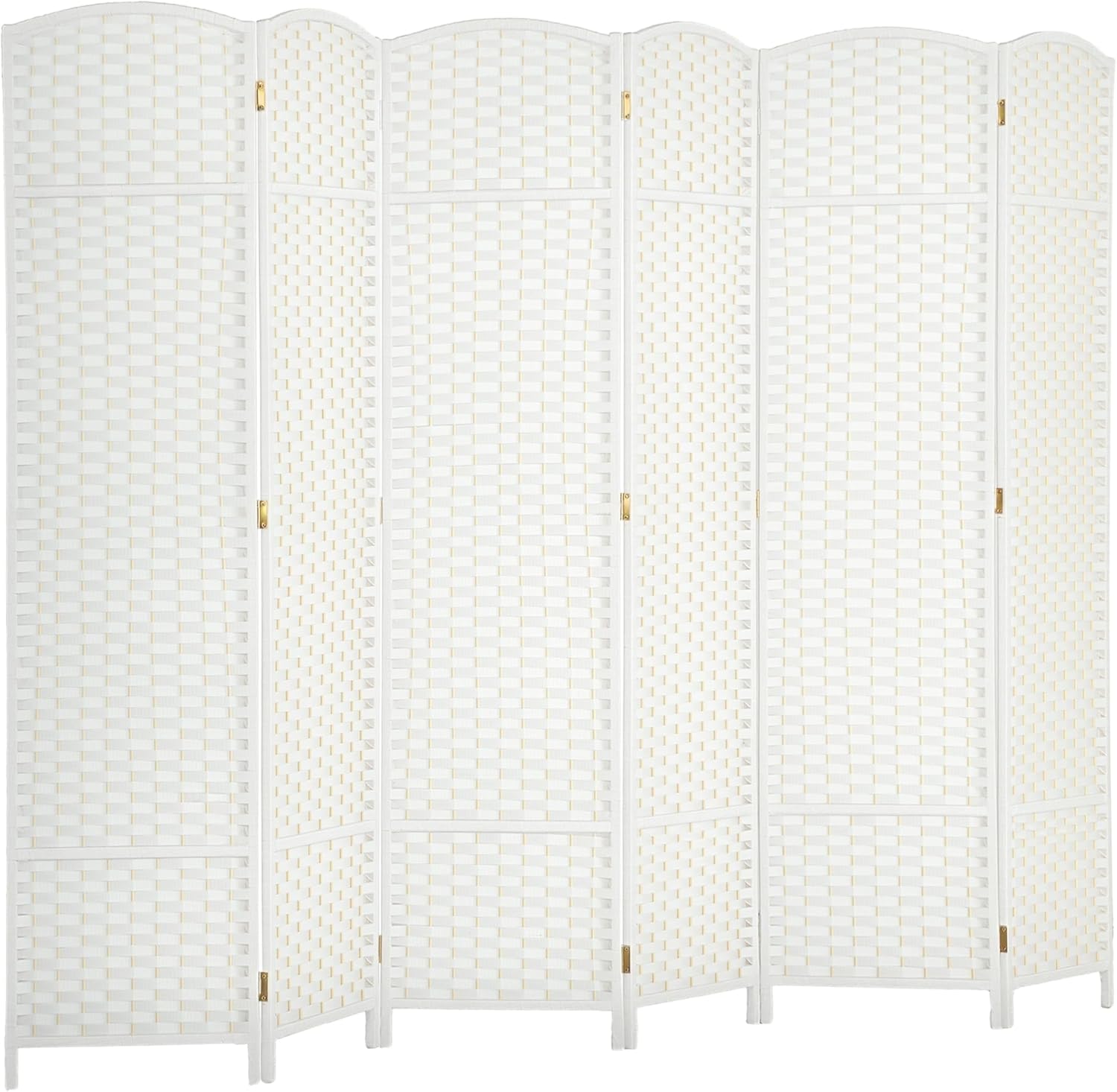 HOMCOM Room Divider, 6 Panel Folding Privacy Screen, 5.6' Tall Freestanding Wall Partition for Home Office, Bedroom, White