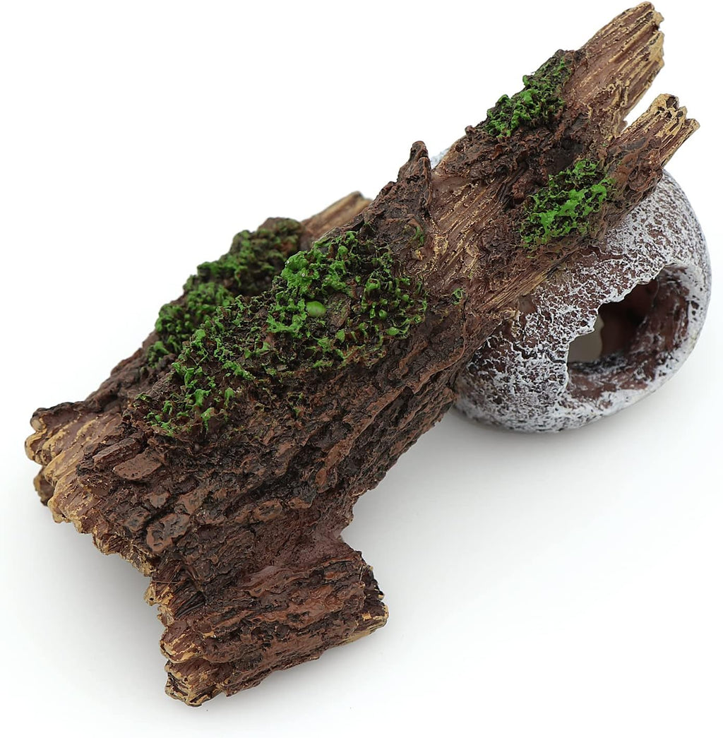AQUA KT Aquarium Landscape Skeleton Head Skull with Tree Branch for Betta Cichlid Fish Hiding Rock Aquatic Decoration