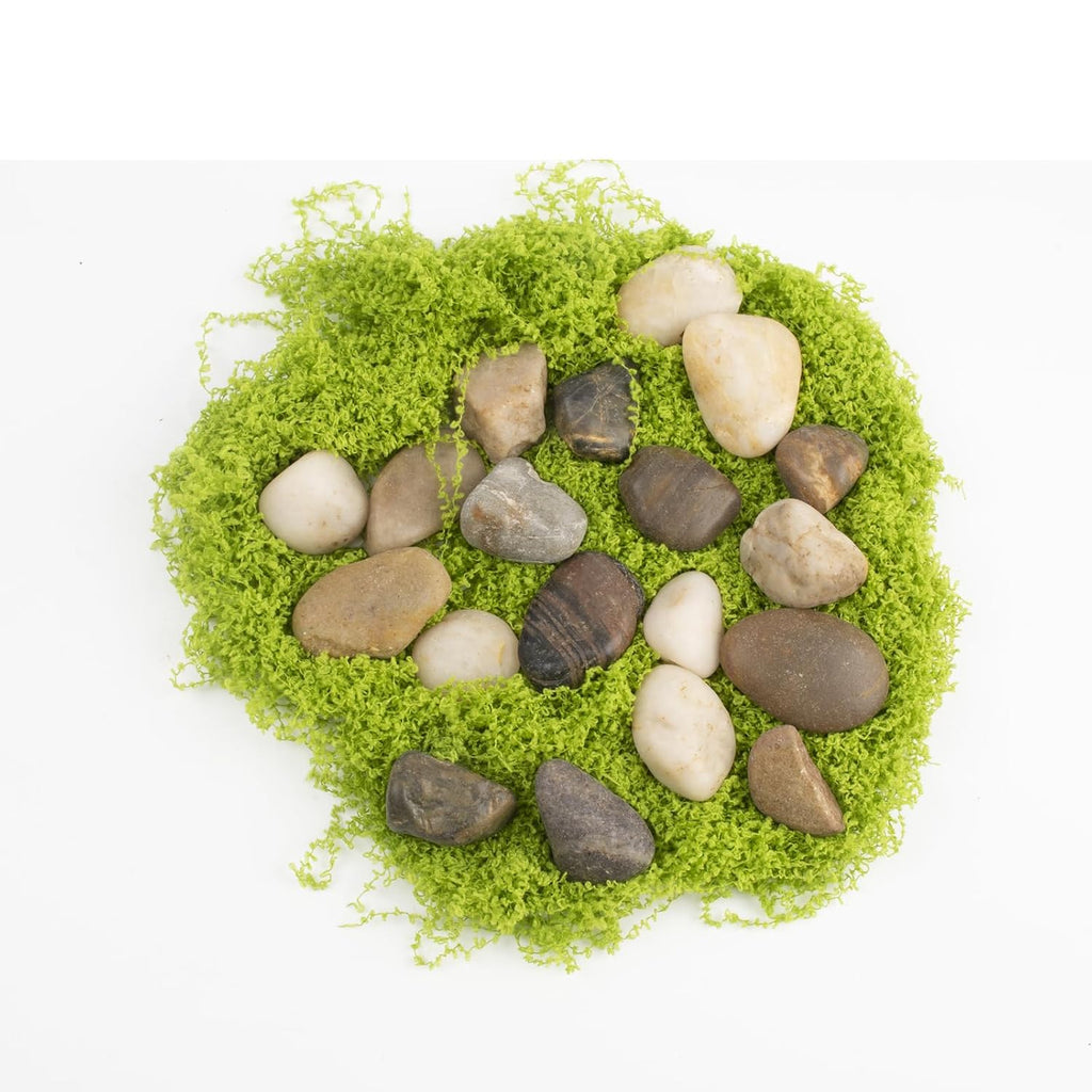 40LB Mixed Stones Pebbles River Rocks, Natural Beach Pebbles,0.5-1 Inch Decorative River Rocks for Landscaping Garden Paving Plant Rocks Crafting Walkways and Outdoor Decorative Stone