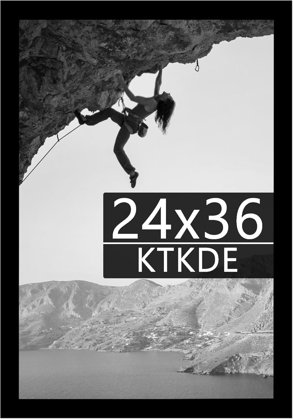 KTKDE 24x36 Picture Frame Black Woodgrain with Polished Plexiglass, Studio Gallery Vertical & Horizontal Wall Hanging Large Poster Frame for Photos,Minimalist Style -Any style Best gift