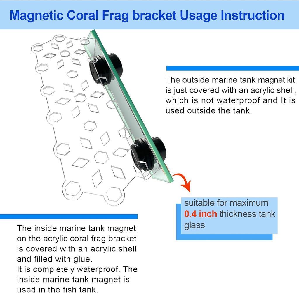 Aquarium Choice Coral Plug Holder Coral frag Rack Magnetic Holder Reef Magnets Holder for frag Rack (Coral Holder with 19 frag Plug)