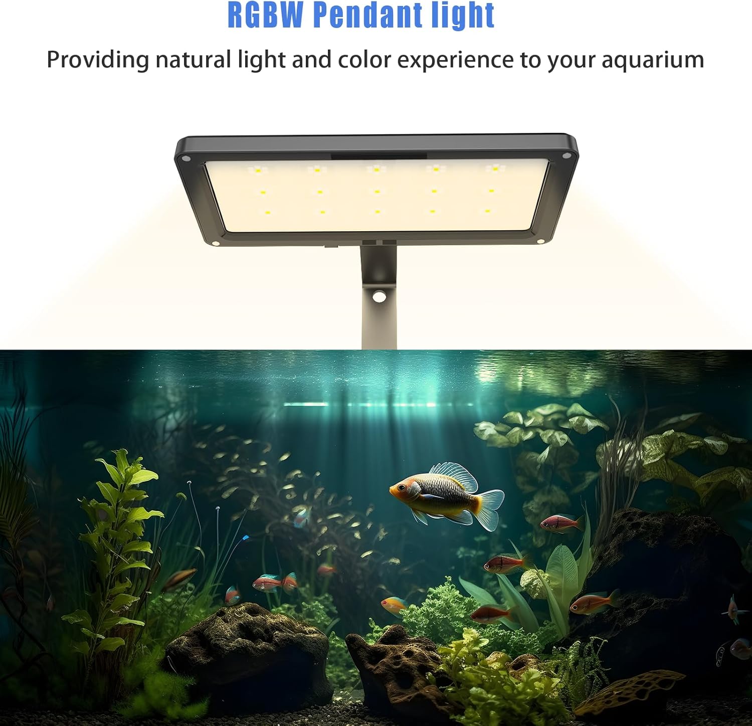LED Aquarium Light,Fish Tank Light,Clip On Aquarium Light for Plants,24/7 Clip On Fish Tank Light with Timer for 12-29 Inch Aquarium Plant Light,Full Spectrum 38W RGBW Aquarium Lights