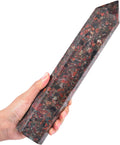 JIC Gem Large Brazilian Red Agate Crystal Tower Natural Red Healing Crystal Point Wand Obelisk 6 Faceted Reiki Chakra Meditation Therapy Home Decor Crystal Gift 2.6-3.0 Lbs