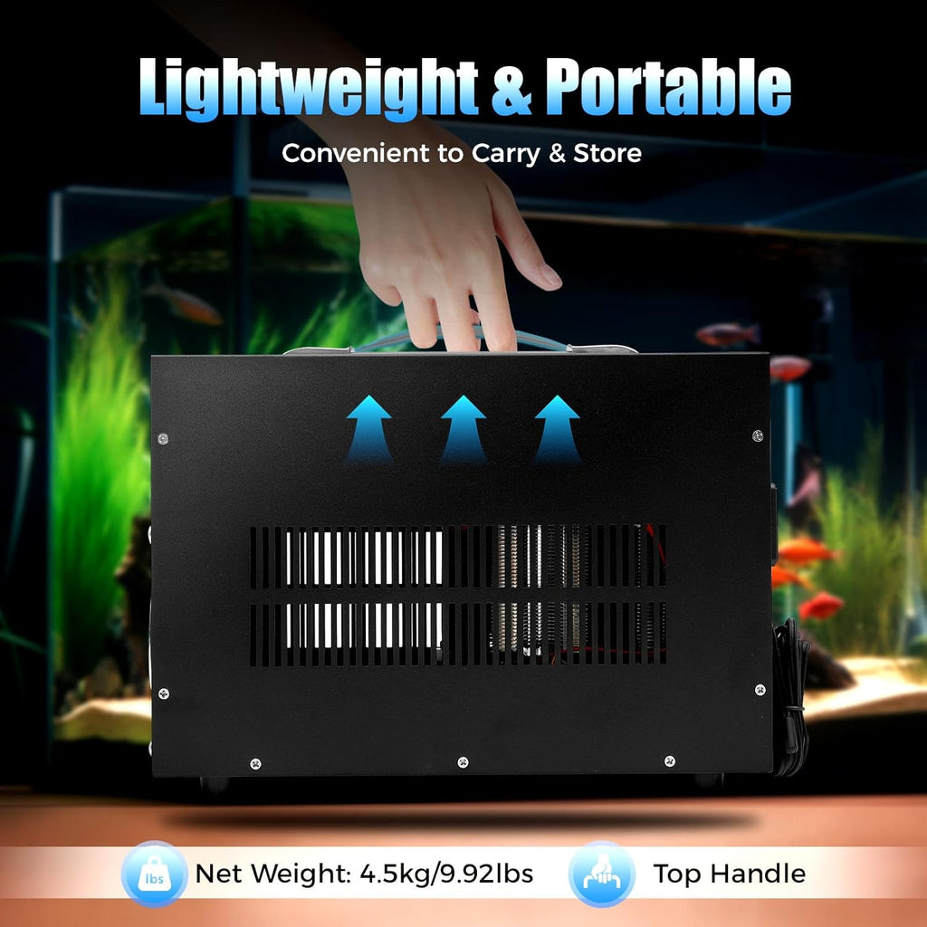 Aquarium Cooling System 200W Powerful Chiller with Adjustable Temperature for Fish Tanks Water Plants and Aquatic Life Support