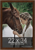 wallsthatspeak 22x34 Mocha Walnut Picture Frame for Puzzles Posters Photos or Artwork