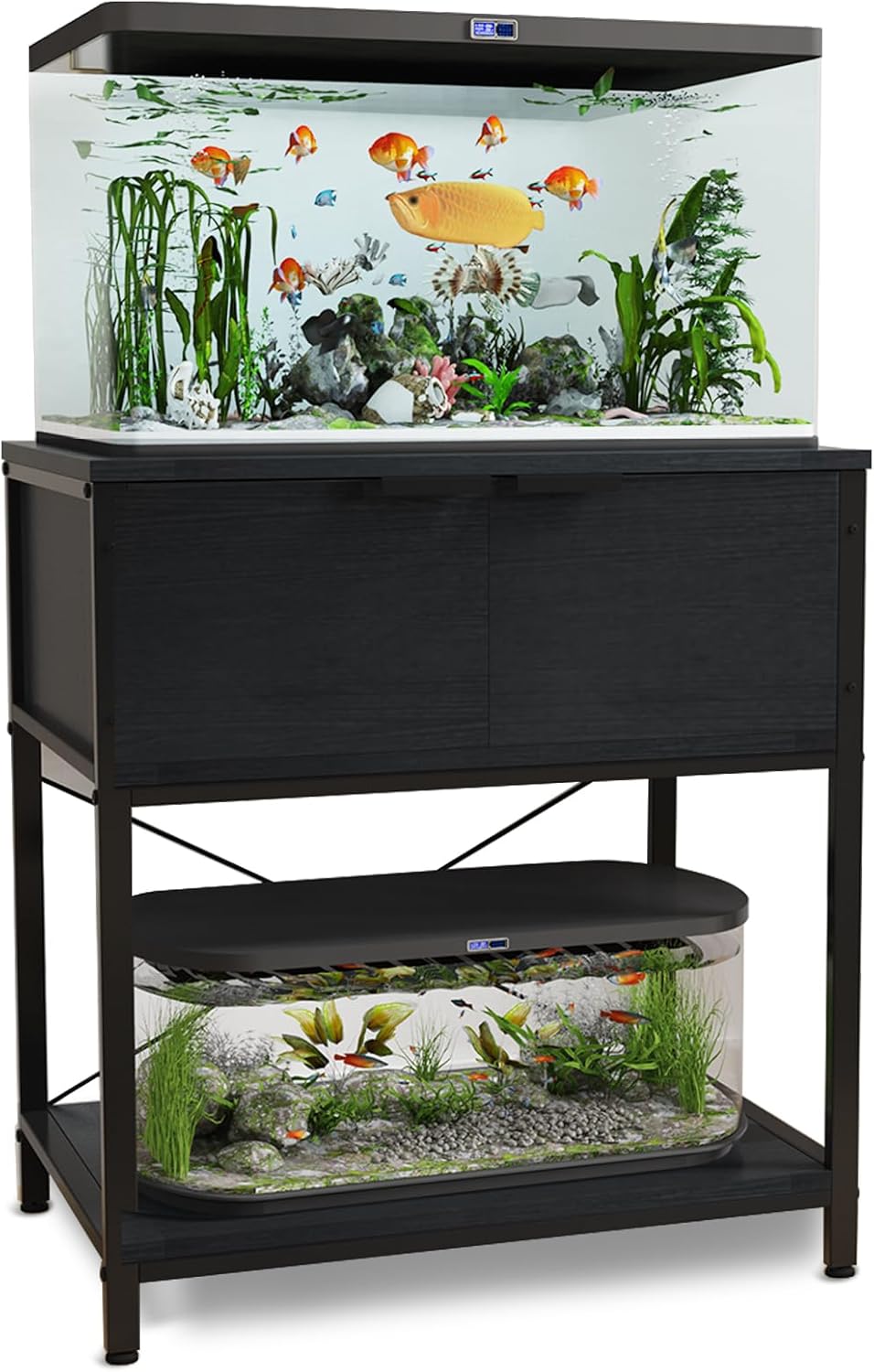 TFK 20-29-37 Gallon Fish Tank Stand, Aquarium Stand with Cabinet Storage for Aquarium Stand, Cabinet for Fish Tank Accessories Storage, Heavy Duty Tank Stand for Home Office Turtle Reptile Tank Stand