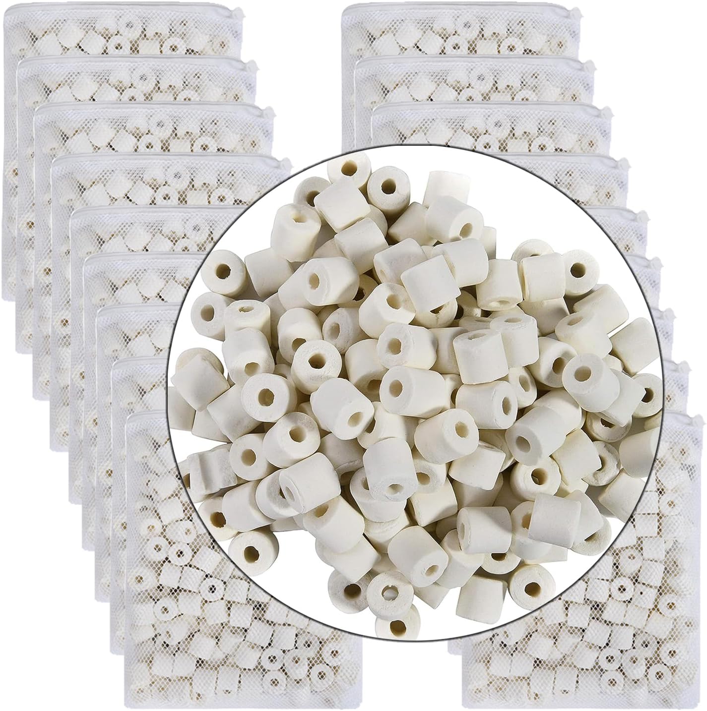 JIHAQUA Aquarium Bio Ceramic Rings 18 lbs Filter Media for Pond Fish Tank Canister Filter
