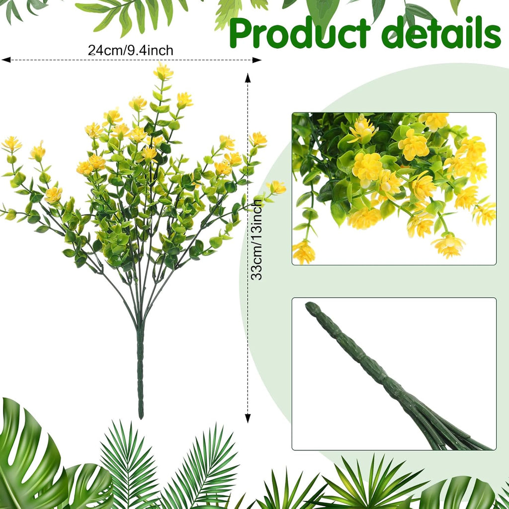 WILLBOND 48 Bundles Artificial Flowers Outdoor,UV Resistant Faux Plastic Plants Greenery Shrubs Flower Bulk for Hanging Planter Porch Window Home Wedding Spring Summer Decor (Bright Color)