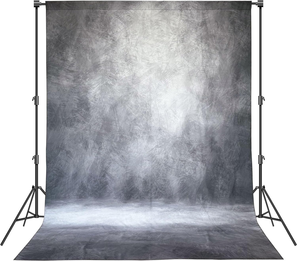 Abstract Professional Photography Backdrop for Portrait Photo Props Booth Background Photoshoot Studio with Polyester Fabric Roller Pocket on Top (6x8ft,Grey,No Stand)