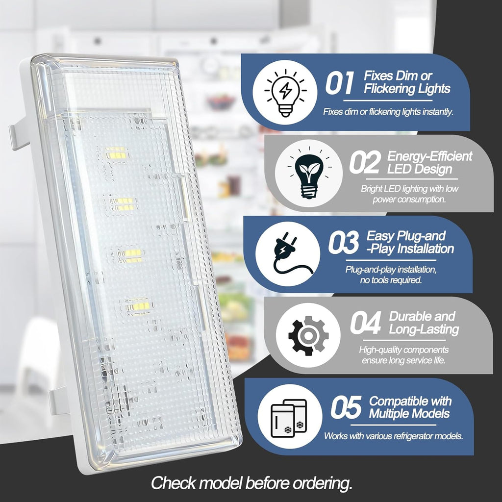 New W10515058 LED Light Module Replacement, Compatible with Whirlpool, Maytag and Kenmore Refrigerator Models, Replaces W10465957 W10515057 W10695459