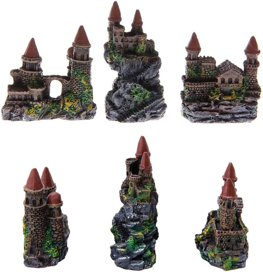 Aquarium Resin Decoration for Fish for Tank Rock Cave Small Hideouts European Castles Ornaments Supplies Driftwood