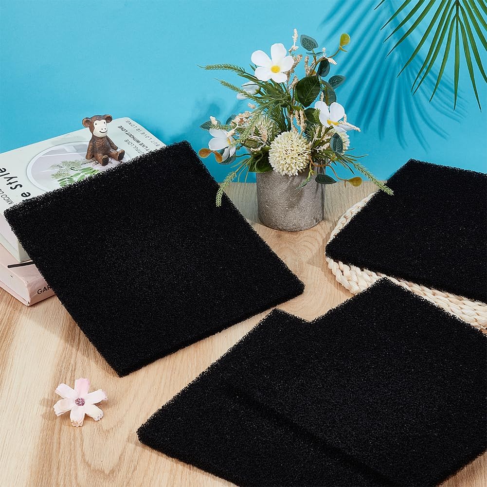 OLYCRAFT 4Pcs 25 PPI Aquarium Bio Sponge Filter Media Pad 9x9 Inch Filter Foam Sponge Pads Aquarium Dual Filtration Pad Cut-to-Size Foam for Aquarium Fish Tank Pond Filters Sumps Reef Canister