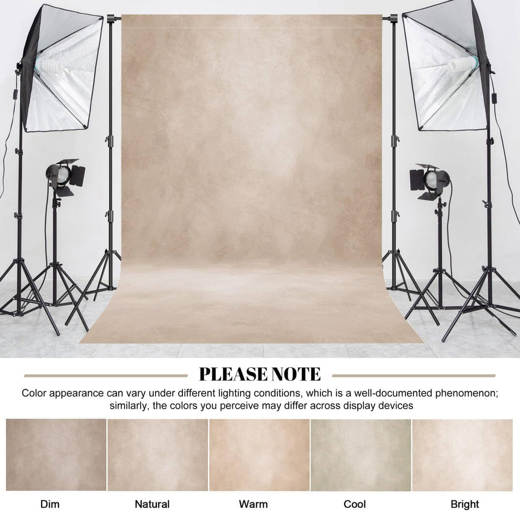 Abstract Professional Photography Backdrop for Portrait Photo Props Booth Background Photoshoot Studio with Polyester Fabric Roller Pocket on Top (8x12ft,Light Beige,No Stand)