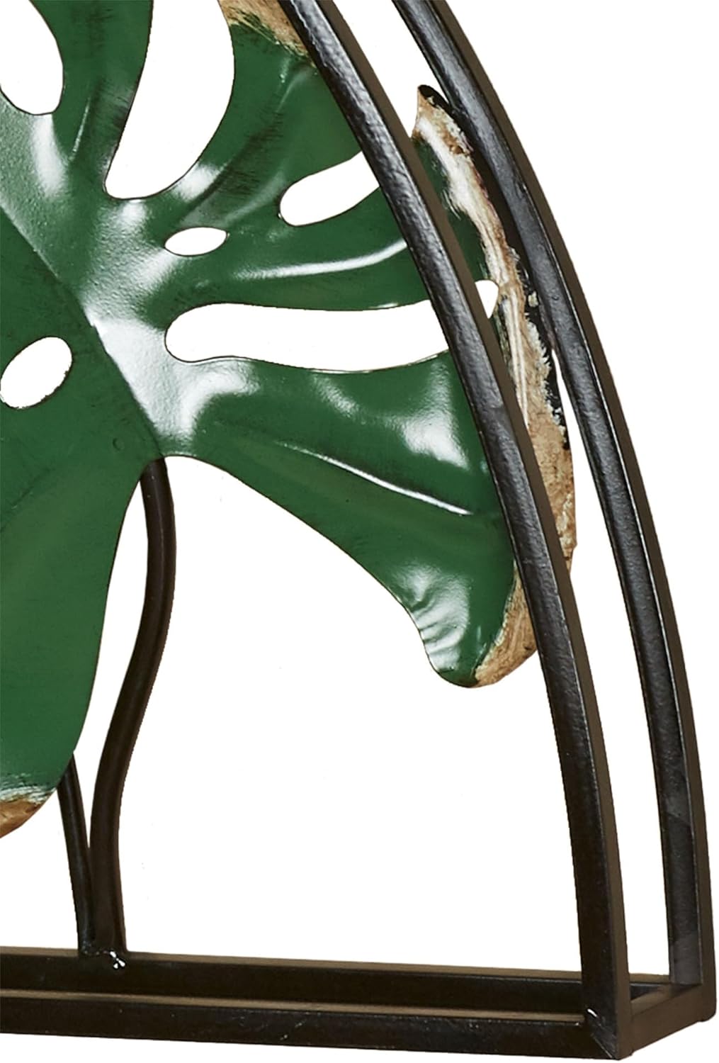 Touch of Class Tropic Monstera Leaves Arched Wall Art - Metal - Black, Bronze, Green - Tropical Decor for Bedroom, Bathroom, Dining Room, Living Room, Office - Openwork Dimensional