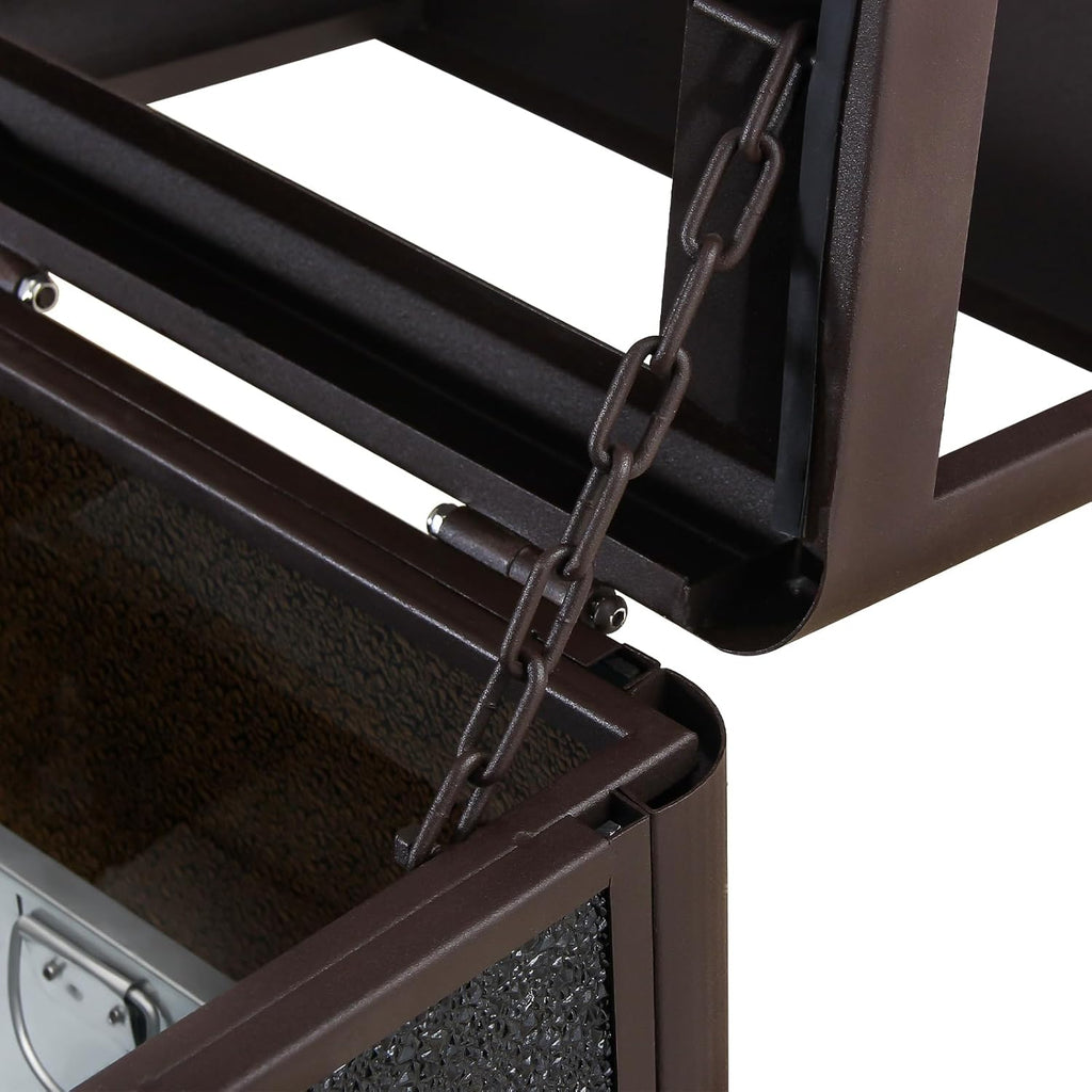 Commercial Square Receptacle Garbage Can with Dome Lid, W/Stylish Panels,Coffee, 15 Gallon