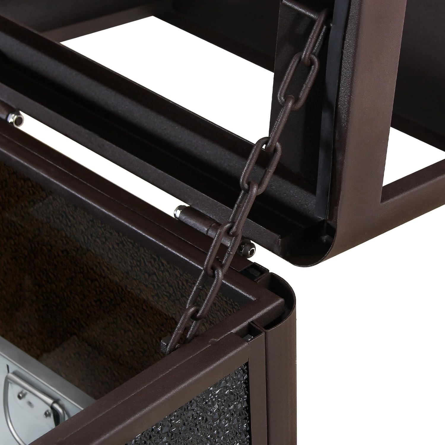 Commercial Square Receptacle Garbage Can with Dome Lid, W/Stylish Panels,Coffee, 15 Gallon