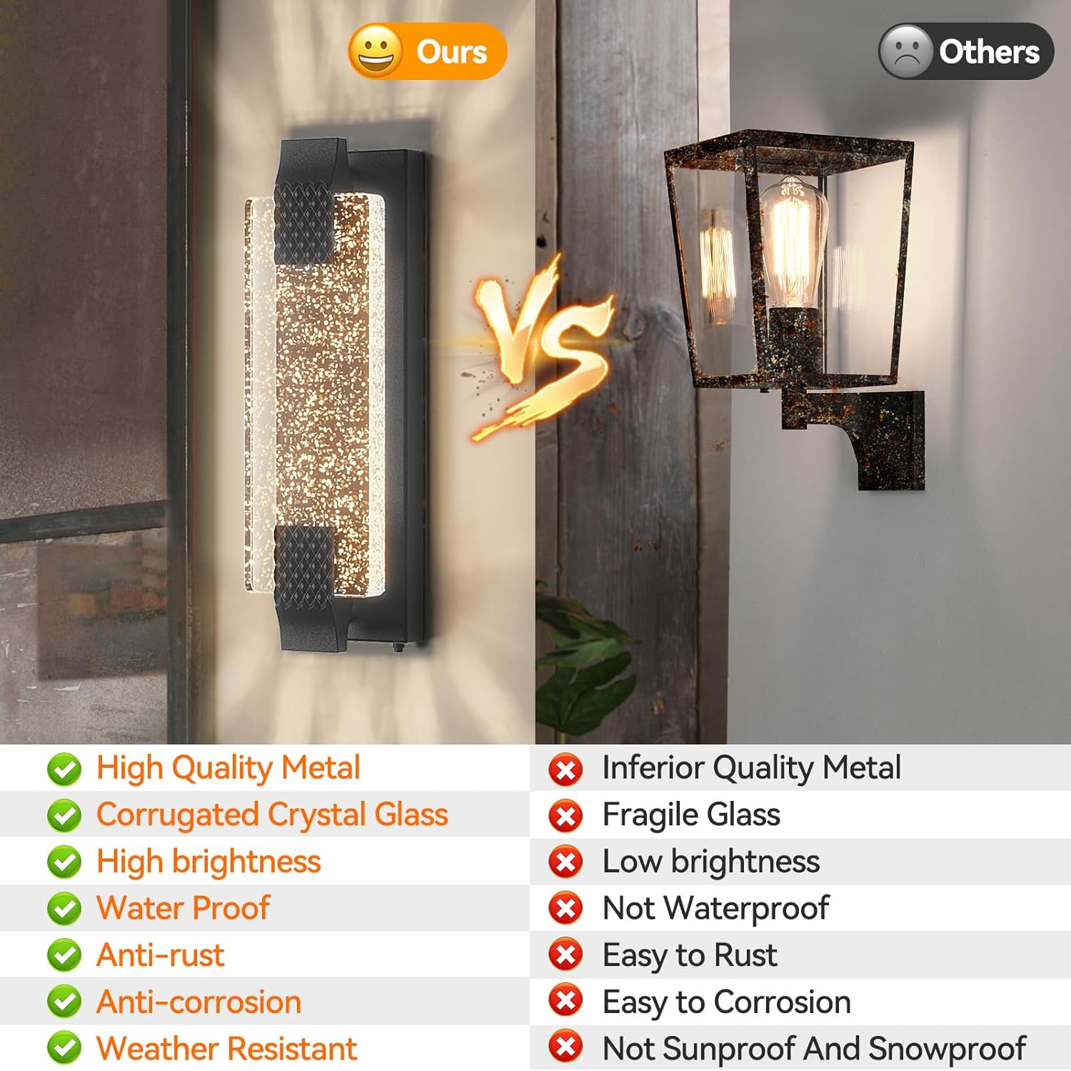 camuucci Dusk to Dawn Outdoor Light,15.7 Inches LED Porch Lights Outdoor Waterproof Modern Outside Sconce Wall Mount for Doorway Hallway Porch Patio Yard Doorway Black