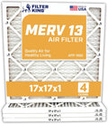 Filter King 17x17x1 Air Filter | 4-PACK | MERV 13 HVAC Pleated A/C Furnace Filters | MADE IN USA | Actual Size: 17 x 17 x .75"