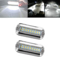 2Pcs White Marine Boat LED Lights,27 LEDs Waterproof IP68 Stainless Steel Boat Deck Dock Pontoon Transom Yacht Trailer Stern Navigation Interior Lights,1200LM