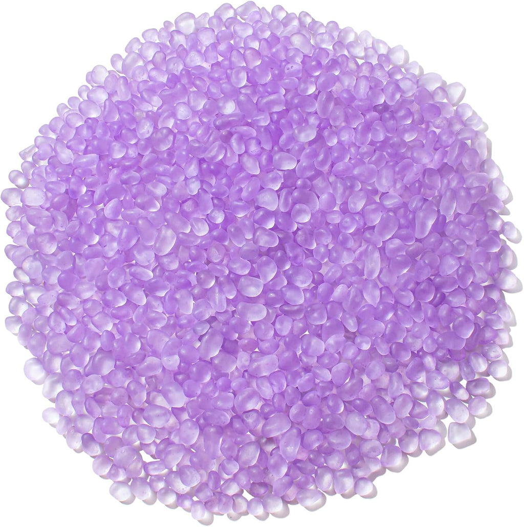 Keedolla Lavender Aquarium Rocks Betta Fish Tank Gravel 48oz Frosted Sea Glass Marbles Gemstones for Vase Fillers, DIY Crafts and Home Decor
