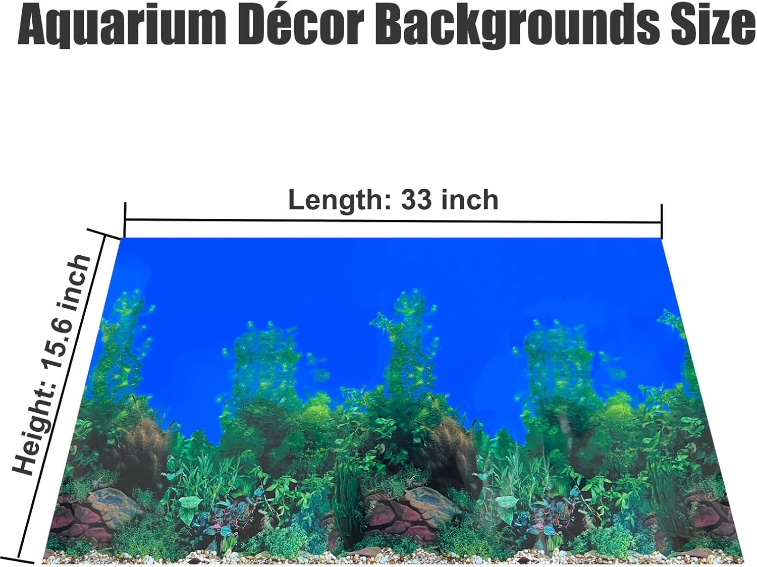 Fish Backgrounds Paper Double Sides Undersea Aquarium Background Poster Colorful Sea Anemone Fish Tank Background Sticker Decorations 16"x 33"