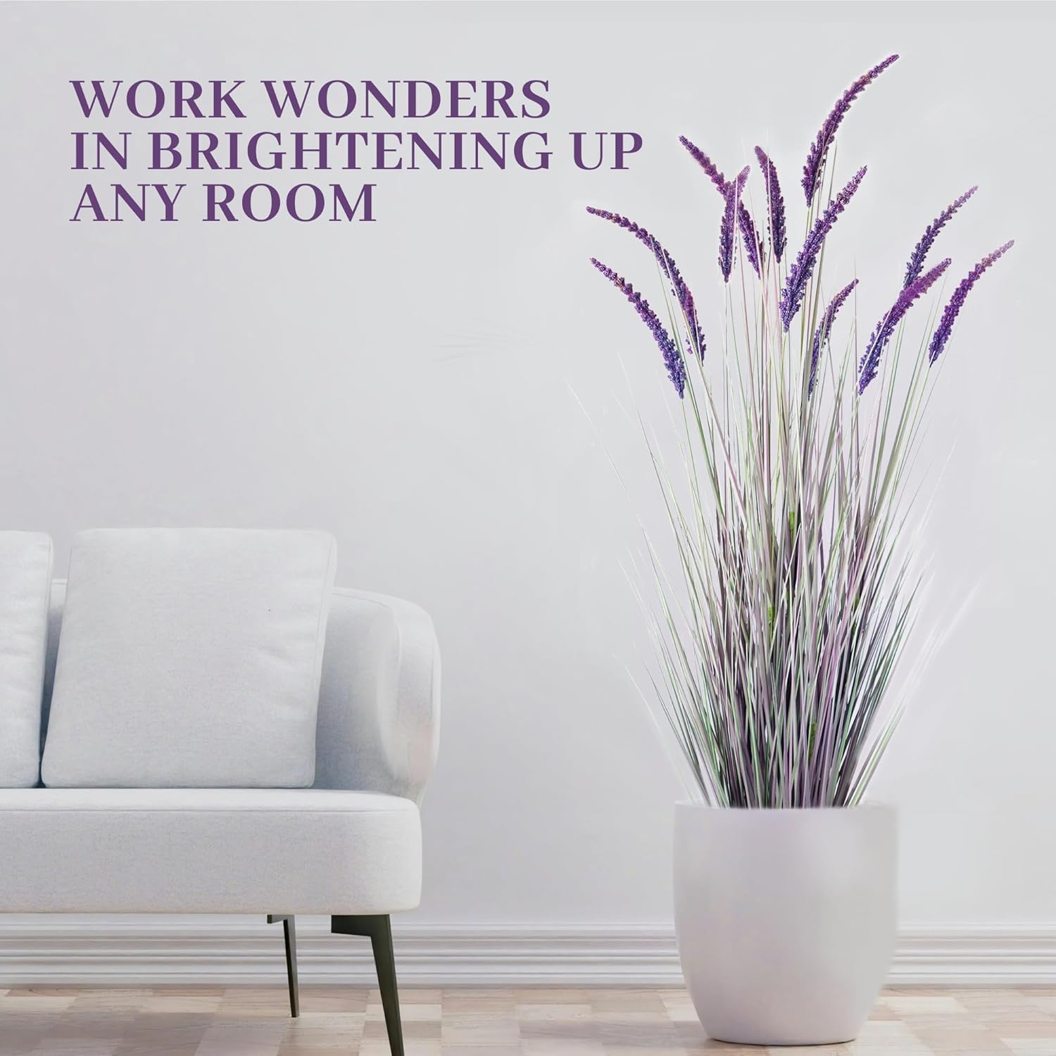 KOL 5ft Artificial Veronica Spiked Speedwell Grass, 59in Faux Veronica Spicata Plant, Tall Horsetail Reed Grass, UV-Resistant Fake Grasses for Indoor/Outdoor Décor, Home Office Wedding Centerpiece