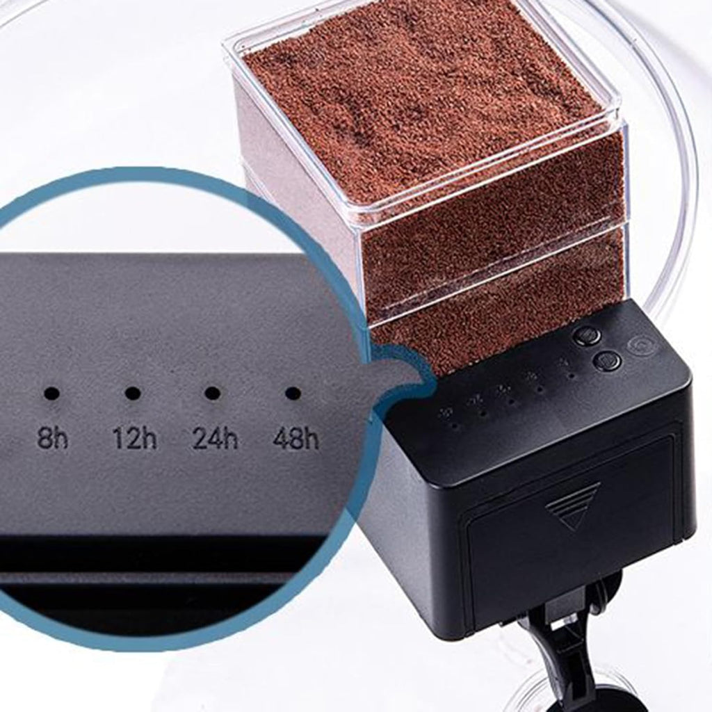 Smart Fish Feeder, Adjustable Auto Dispenser, Compact Aquarium Timer Feature, ABS Waterproof Model Detail, Pet Feeding Accessory for Tank Pond Setup, for Home Turtle Betta Shrimp Feeding Note