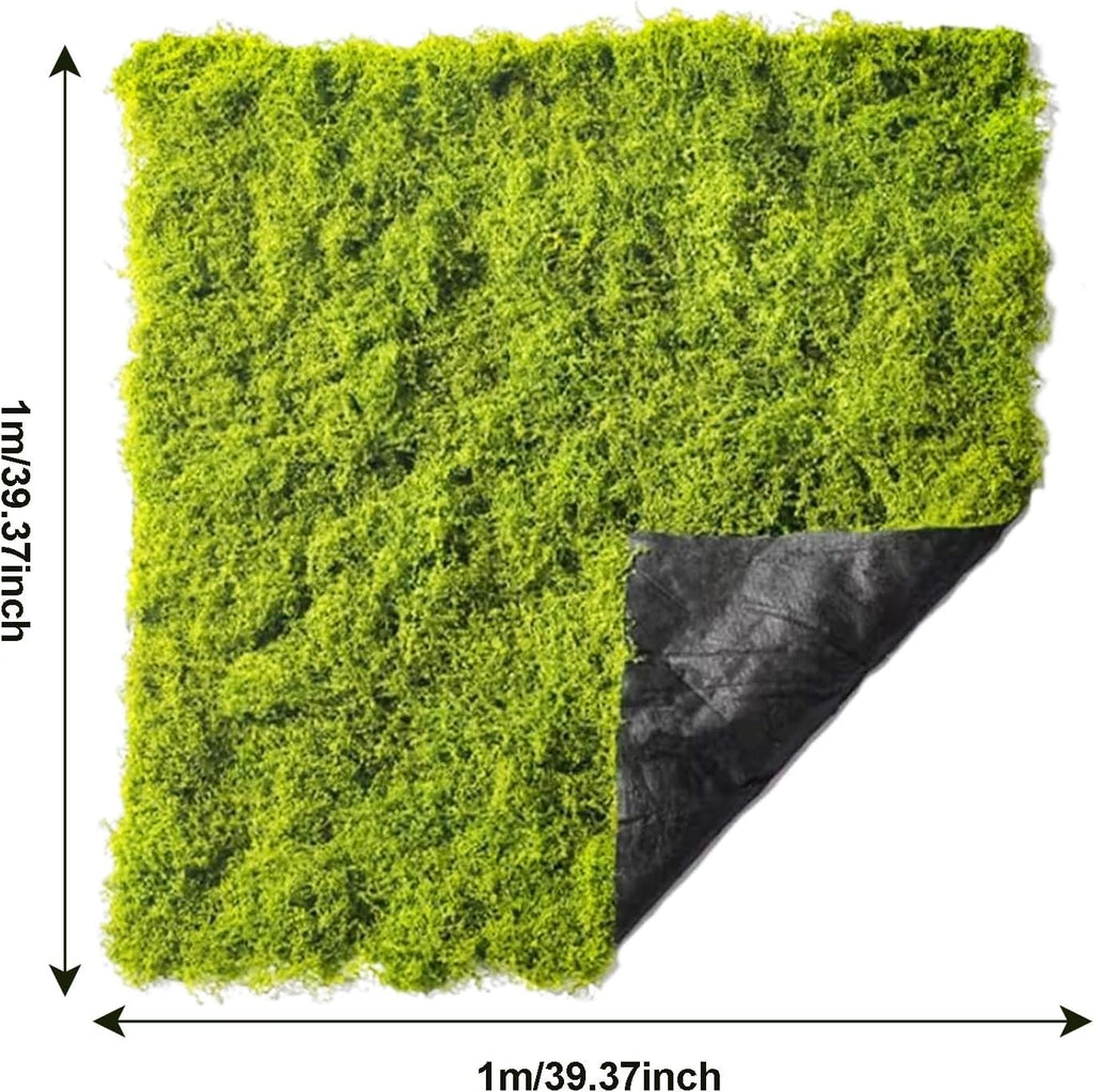 Artificial Green Moss Mat for Decoration Carpet Grass Wall, 39.37 * 39.37 inch Fake Moss for Crafts, Natural Decorative for Plants Indoor with Base Fabric, Artificial Grass Wall Suitable for DIY