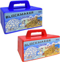JEEFUD Snow Block Maker, Sand Castle Mold, Beach Snow Building Kit Toys for Kids, Winter Outdoor Toys 2 Pack (Blue&Red)