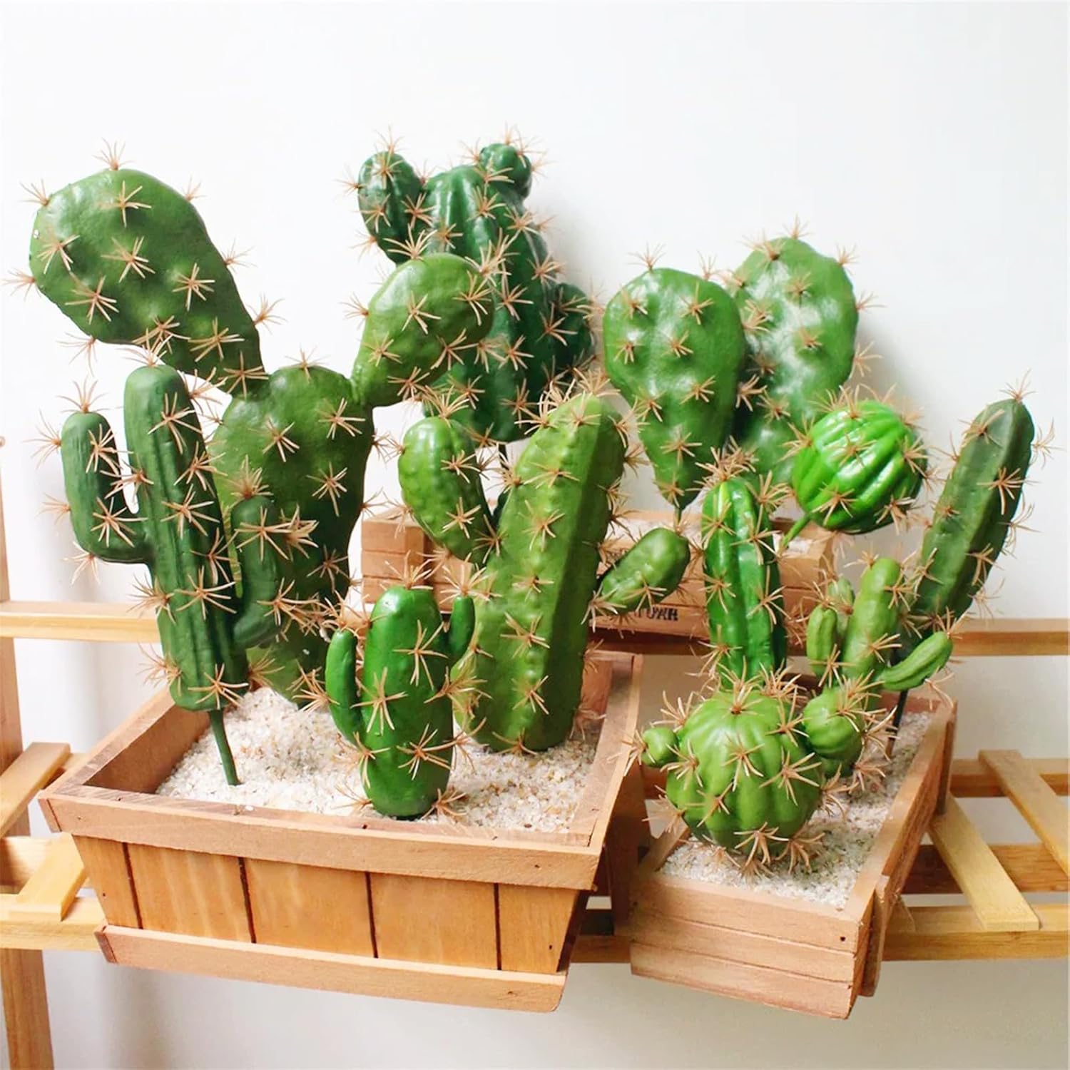 Cayway 10 PCS Assorted Faux Cactus Artificial Cacti Plants for Decoration, Green, Naturalistic, Realistic, Artificial Plants, Cactus