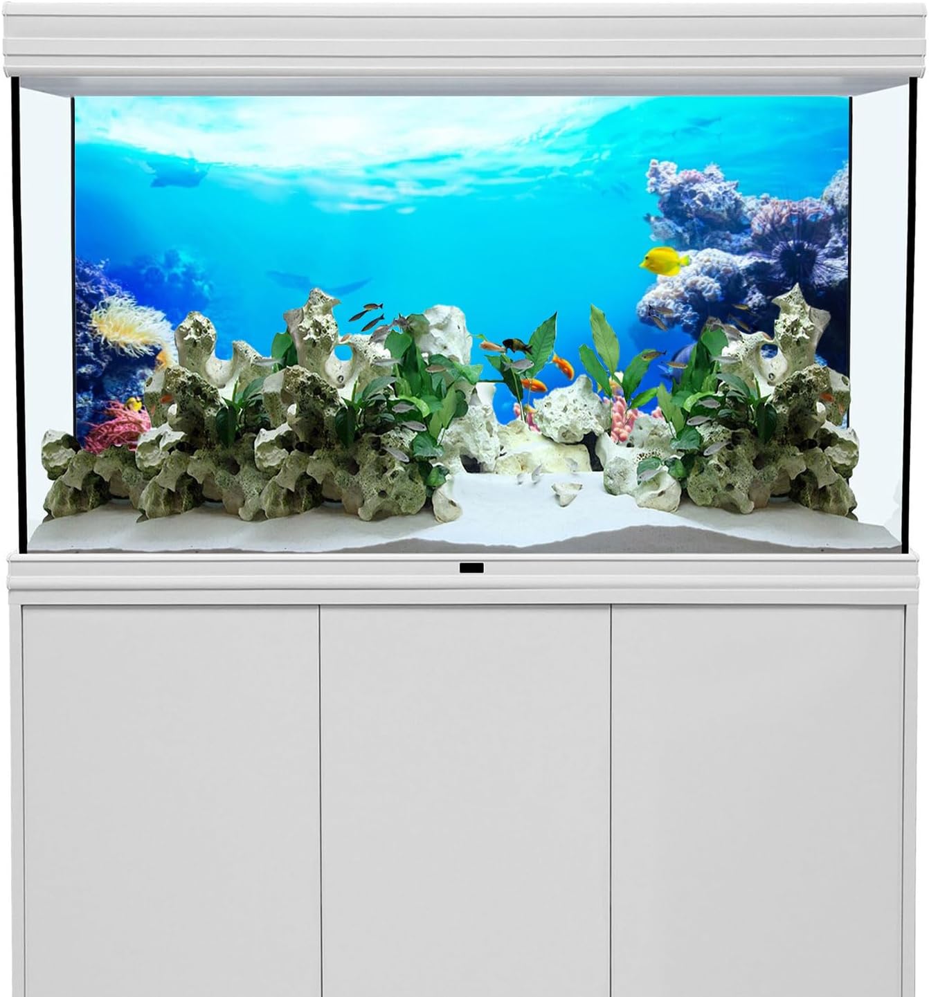AWERT 72x16 inches Underwater Aquarium Background Colorful Coral Tropical Fish Undersea World Fish Tank Background Vinyl