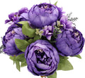Duovlo Artificial Peony Silk Flowers Fake Flowers Vintage Wedding Home Decoration,Pack of 1 (Medium Purple)