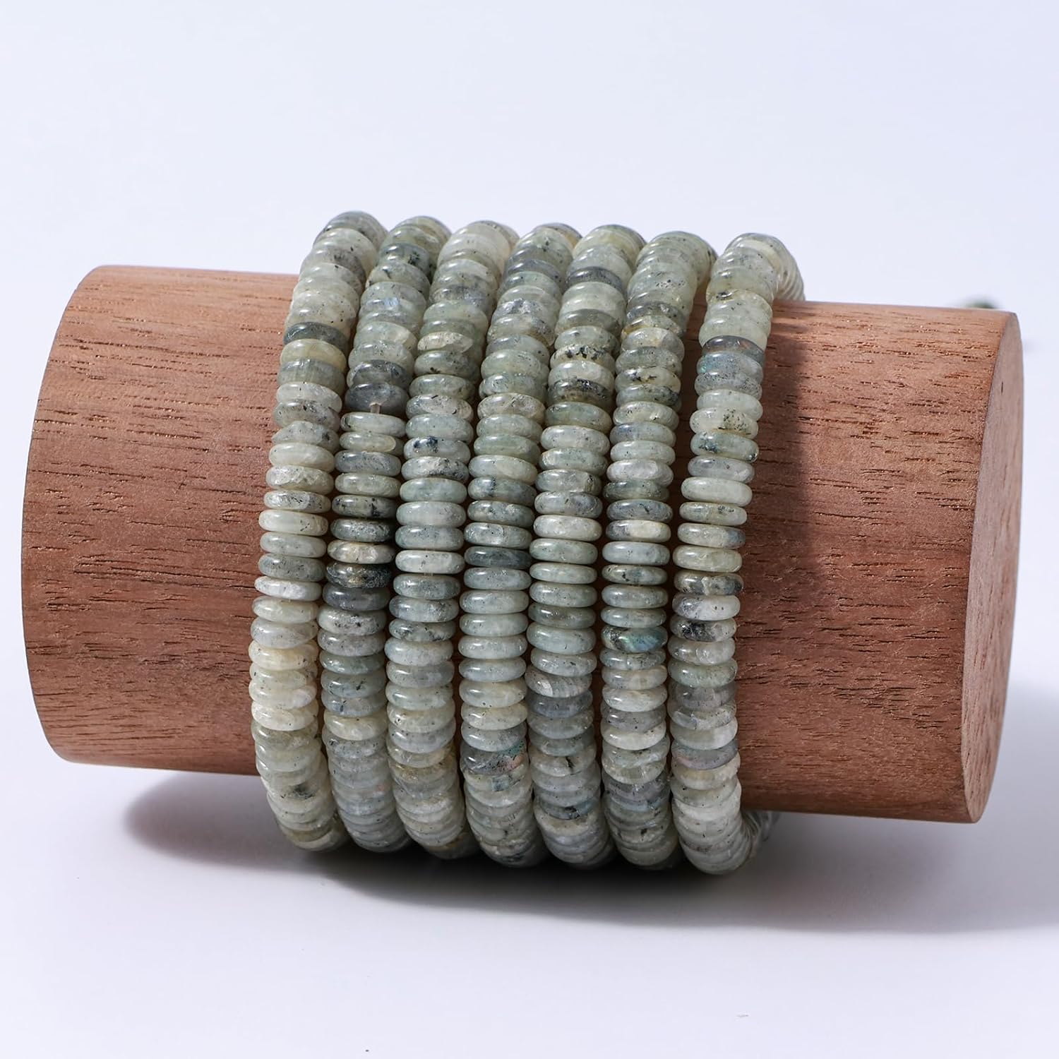Natural Spectrolite Disk Stone Spacer Beads 6x2mm 38cm/str Flat Rondelle Loose Semi Gemstone Caps for Making Bracelets Necklace