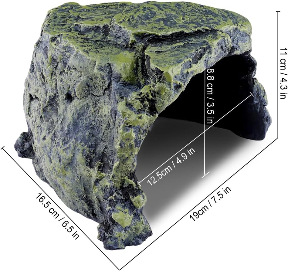 Reptile Cave Climb Hideout Hideaway – Stone Cave Shelter Hiding, Decorative Resin for Aquariums & Terrariums. Ideal for Amphibians,Lizards,Snakes,Bearded Dragons,Geckos,Scorpions,Frogs... Large Size