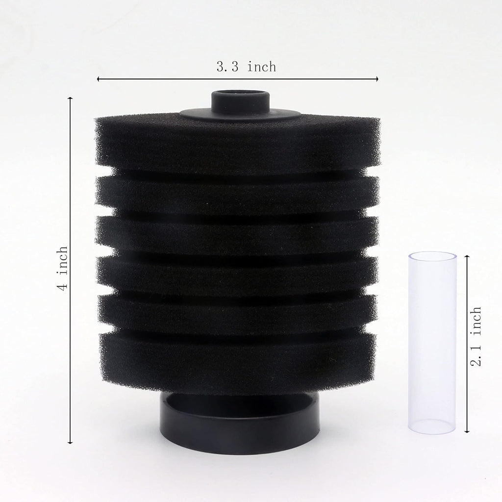 ALEGI 4pcs Small Aquarium Bio Sponge Filter with Suction Cups, Check Valves for 5 Gal, 10 Gal, 20 Gal Breeding Fry Betta Shrimp Fish Tank (Up to 20 Gallon 4 Pcs)